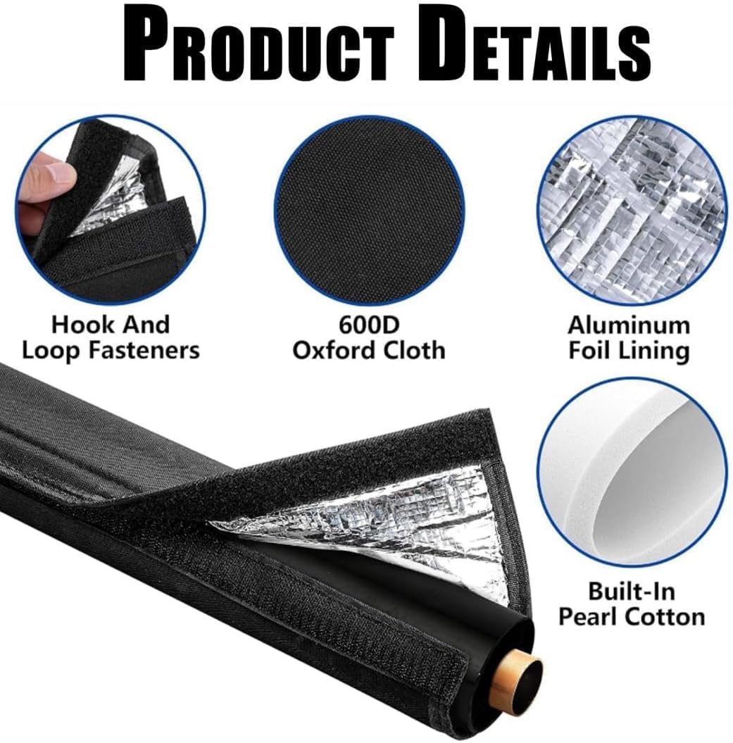 72*10.2in 3-Layer Flexible HVAC Copper Pipe Insulation Cover,Duct Wrap Insulation HVAC Flexible Copper Lines Protective Sleeve Wrap,Mini Split Line InsulationWrap,OxfordHVAC PipeInsulation Outdoor (2)