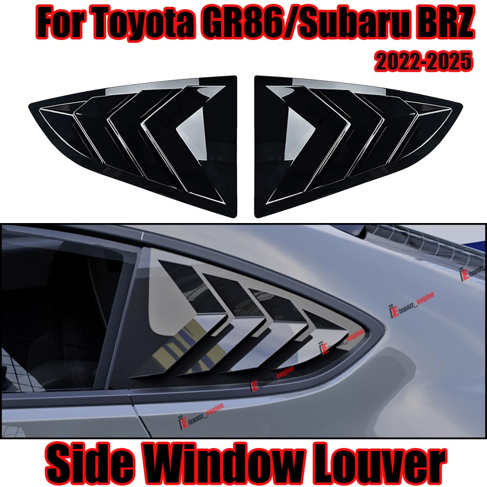 HHENGYISOUL Carbon Fiber Style Add-On Tape-on Rear Window Quarter Glass Duct Louver Vent Covers for Toyota GT86, Subaru BRZ, Scion FR-S 2013-2020