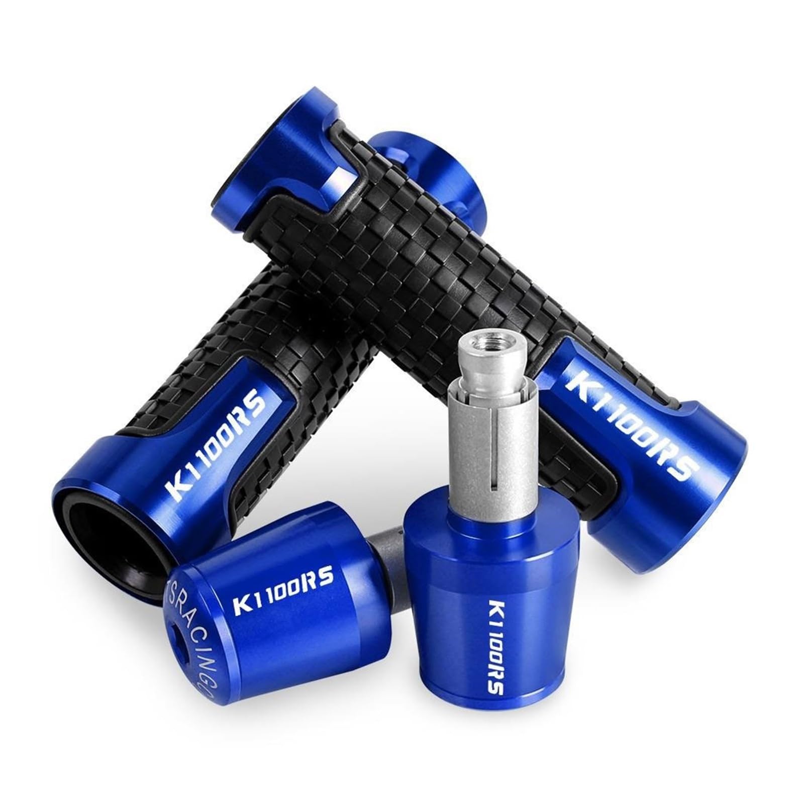 manopole per Manubrio Moto per K1100RS 1993 1995 1999 2000 2001 2002 2003 2004 Manopole Manubrio CNC estremità Peso Impugnatura Manubrio Anti Vibration Silder (Colore : B Silver)