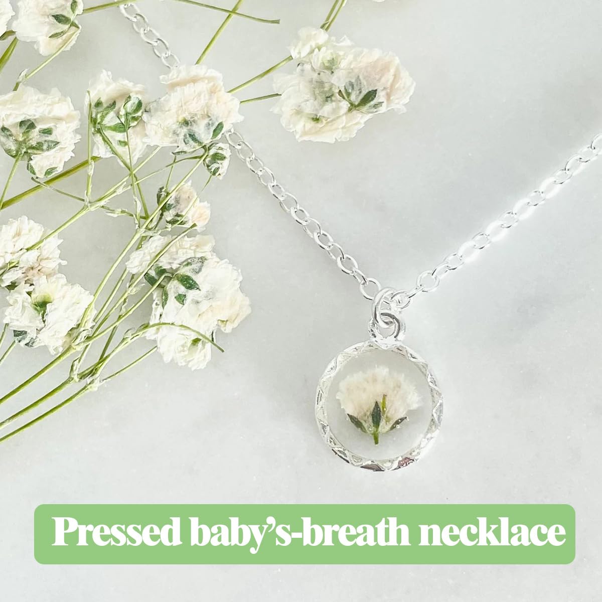 60 Fiori Secchi Pressati Stabilizzati Decorativi Gypsophila Bianca Natura e Mini Fiorellini per Bomboniere, Fiori Secchi per Bomboniere, Resina, Artigianato e Decorazioni Feste a Casa