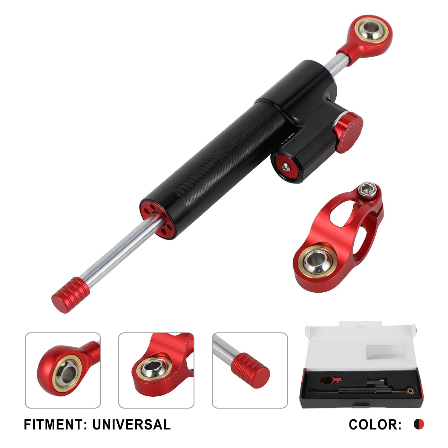 Amortiguador Dirección Patinete Eléctrico Universal para Skycore for JGH Patinete Eléctrico E-Scooter Rojo