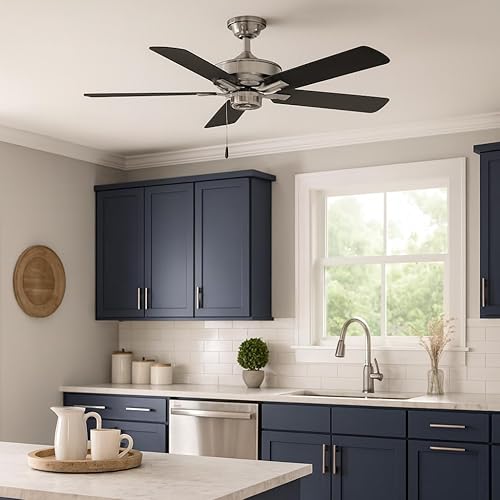 Miniatura 3 de Hinkley Metro Ventilador de techo de perfil bajo de 52 pulgadas, sin luz, ventilador de techo para interiores con doble montaje para dormitorio,