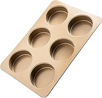 Vista 7 de Paquete de 2 moldes para pan de hamburguesas, antiadherentes para pan de hamburguesas, molde para pasteles de 4 pulgadas, mini bandeja redonda