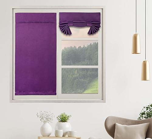 Miniatura 42 de PI Cortina Opaca para Puerta Francesa, Sombra de Ventana con Privacidad y Aislamiento Térmico, Cortina Larga para Vidrio/Puerta Corrediza, Sombra