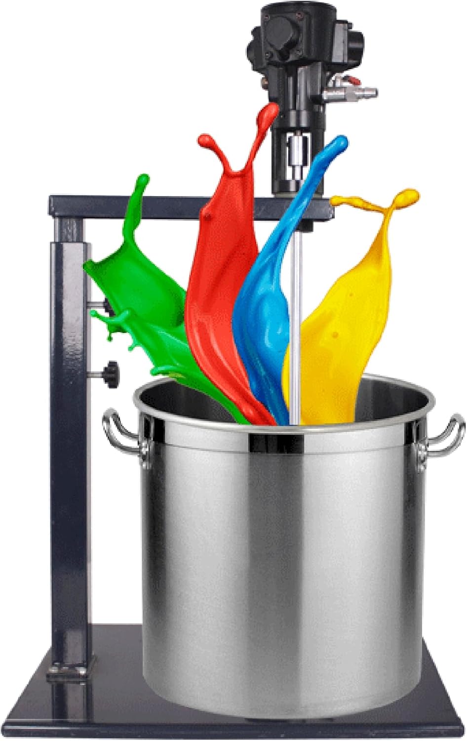 Pneumatic Mixer 5 Gallon,Ink Coating Mixing Tool Air Pressure 6-8 MPa,Speed 1500-2600 RPM,Aluminum Alloy Mixing Blade Agitator for Various Container Types,Black