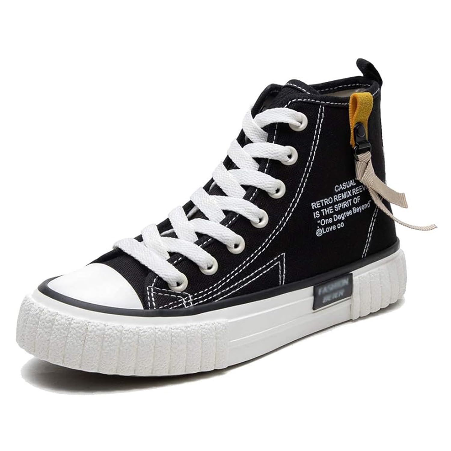 Sneakers Alte in Tela da Donna con Lacci Scarpe da Ginnastica Casual per Primavera e Autunno Scarpe Sportive Piatte Eleganti e Stilose