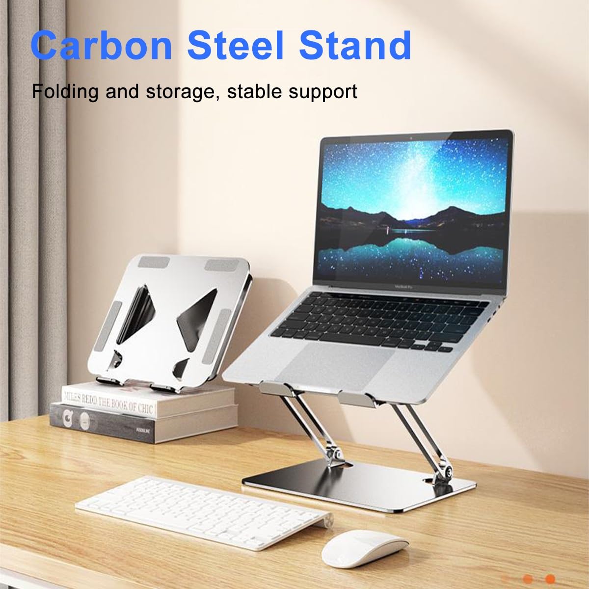 Przenośny Uchwyt Na Komputer Ergonomiczny Stojak Na Laptopa Na Biurko Podstawka Pod Laptopa Do 17,3" Składany Stojak Na Notebooka Regulowana Wysokość I Kąt Podparcia (Color : Black)