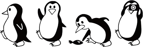 Miniatura 7 de Calcomanías de pared de animales extraíbles de pingüinos, vinilo fácil de despegar y pegar para dormitorios de niños y guarderías, 227.1 pulgadas