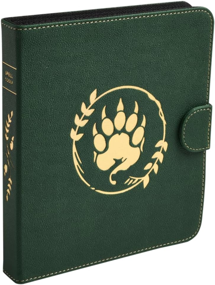 Dragon Shield: Roleplaying Spell Codex: Forest Green – Compatible with Official DND Spell Cards – Dry Erase Marker and 5e Compatible Spell Slot Tracker Included