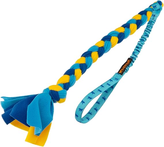 TugENuff Dog Gear Bungee Handled Fleece Tug Toy for Dogs Ideal for