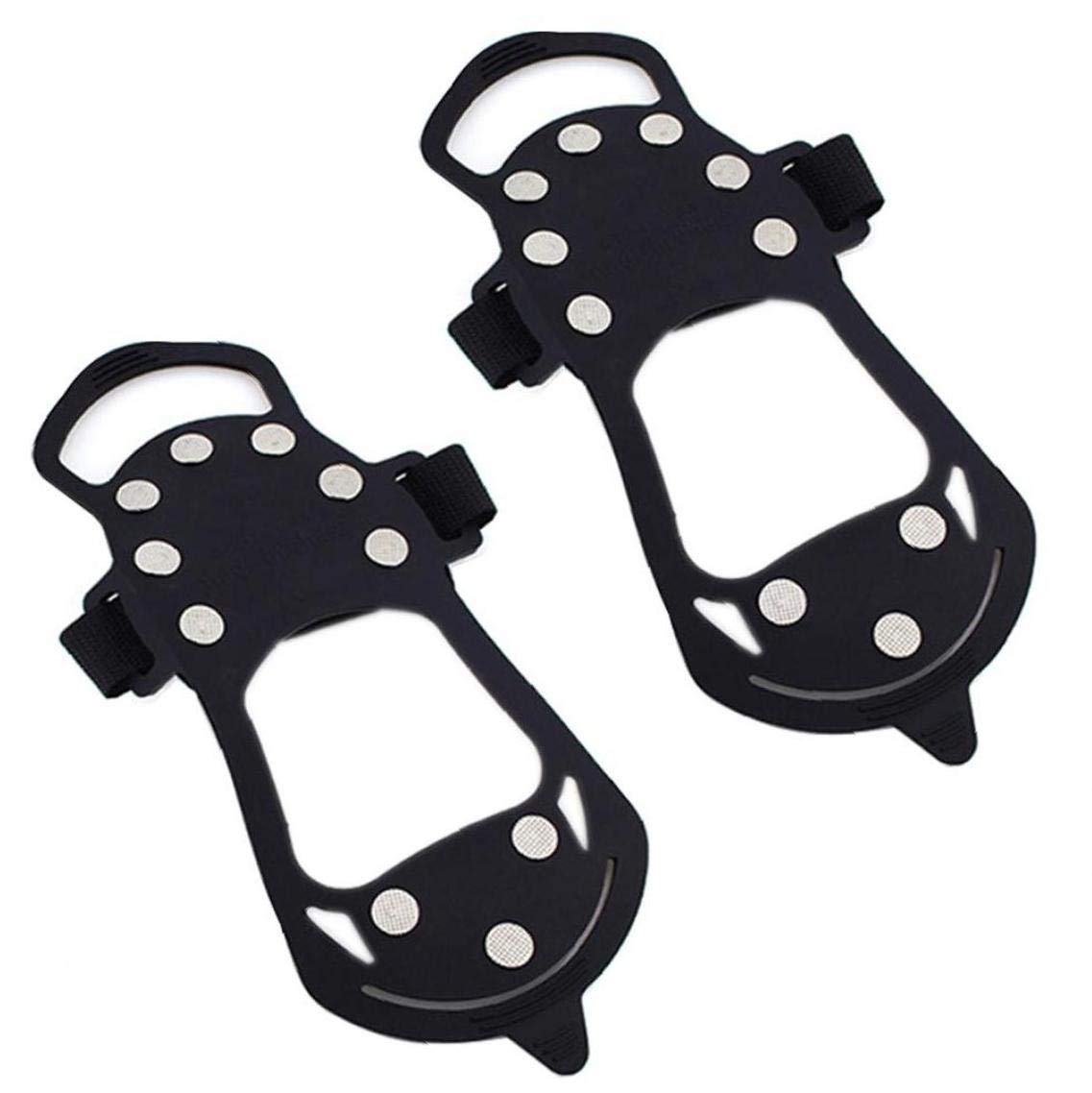 Poignées de Glace Crampons de Neige Crampons de Traction Pinces de démarrage de Chaussures Anti-dérapant 10 Crampons pour la Marche hivernale