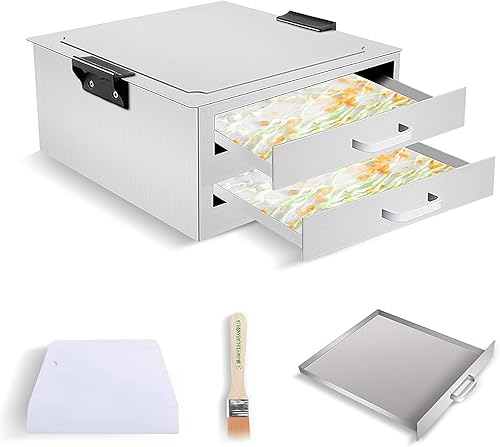 FERRISA Máquina de rollos de fideos de arroz cantonés, vaporizador de doble capa, vaporizador de rollo de fideos hecho con acero inoxidable 430,