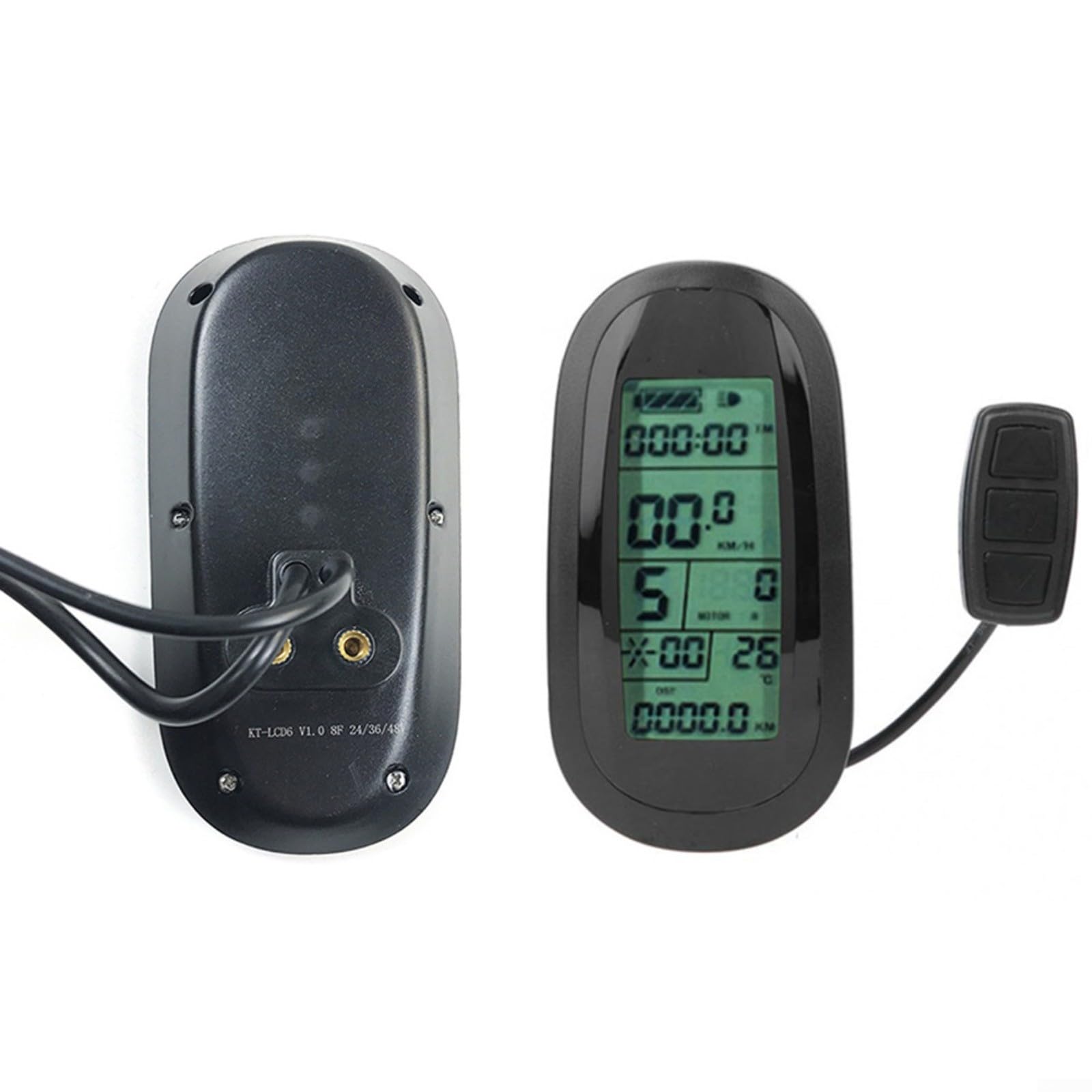 KT-LCD6 Display LCD per E-Bike, 24V-48V Auto-ID, 5-Pin Impermeabile, Pannello ABS per Controller KT, Accessori Ciclismo Pendolarismo