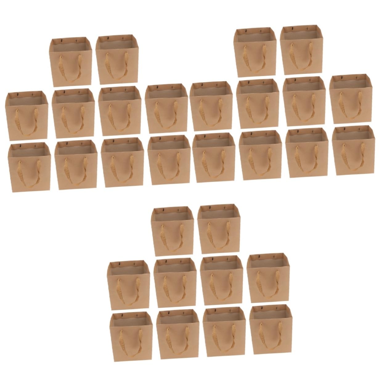 PACKOVE 3 Series Bolsa Kraft Para Y Fiestas Pack De Unidades Para Snacks Y Color Marrón Diseño Duradero Con Asa 10 Piezas*3
