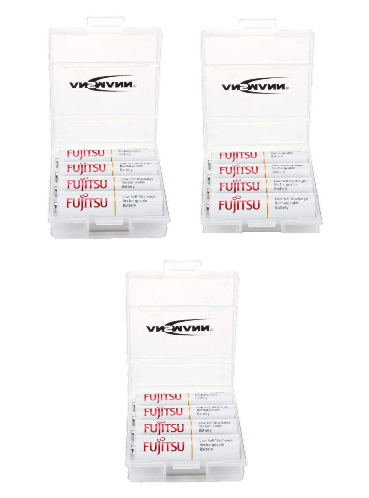 AnsmannRechargeable Battery (12 Pack) with 3 Battery Cases