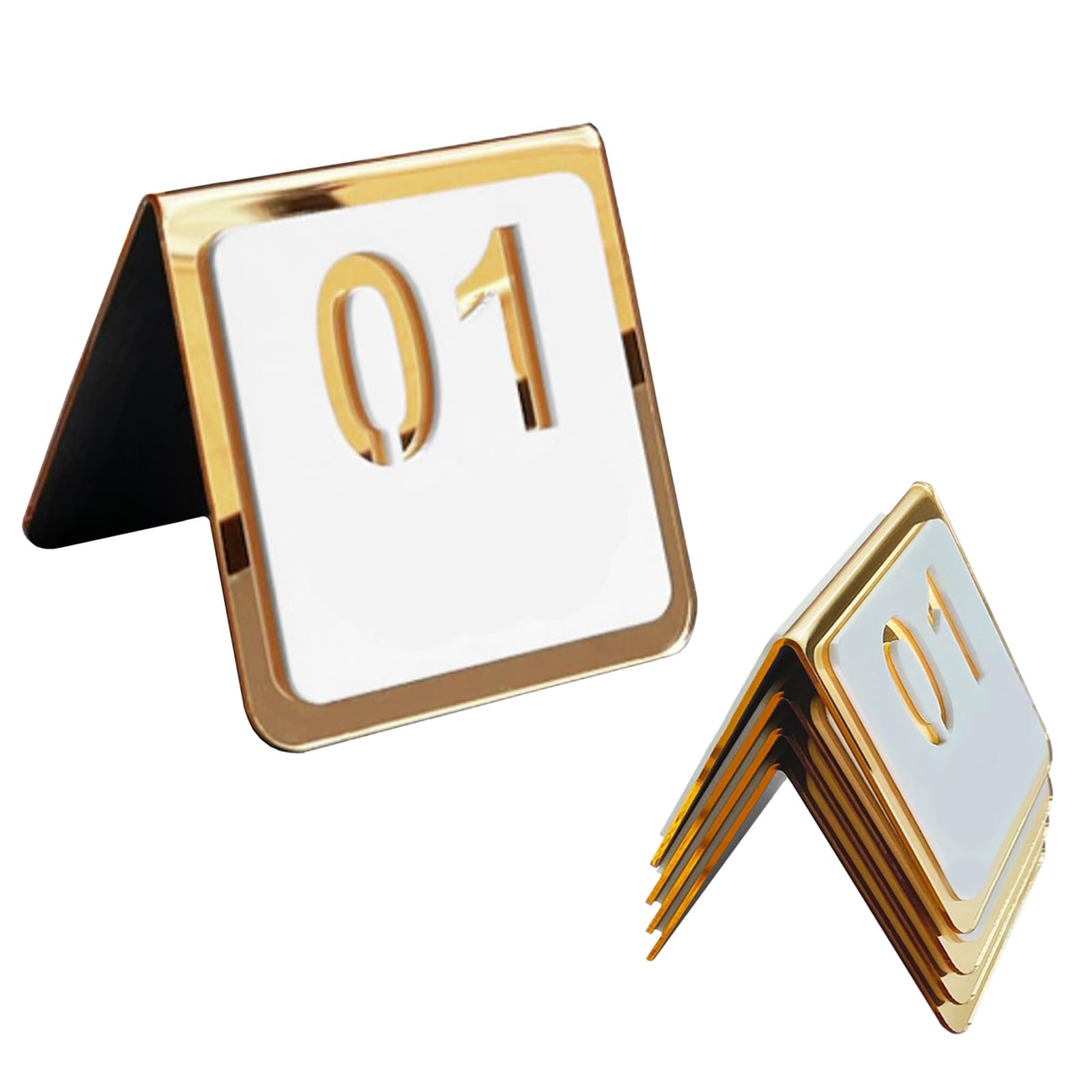 Números de la mesa Números De Mesa 1 - 10 Acrílico, Doble Cara Números De Mesa Carpa Con Talla Hueca Para Salas De Recepción De Bautizos Letreros De Mesa Con Diseño En Forma De V(Color:8x8cm(31-40))