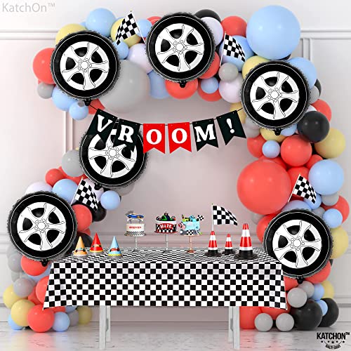 Image of KatchOn, Big Tire Balloons for Birthday Boy Decorations - 18 Inch, Pack of 6 | Wheels Balloons for Two Fast Birthday Decorations | Race Car Birthday Party Decorations | Auto Mechanic Party Decorations