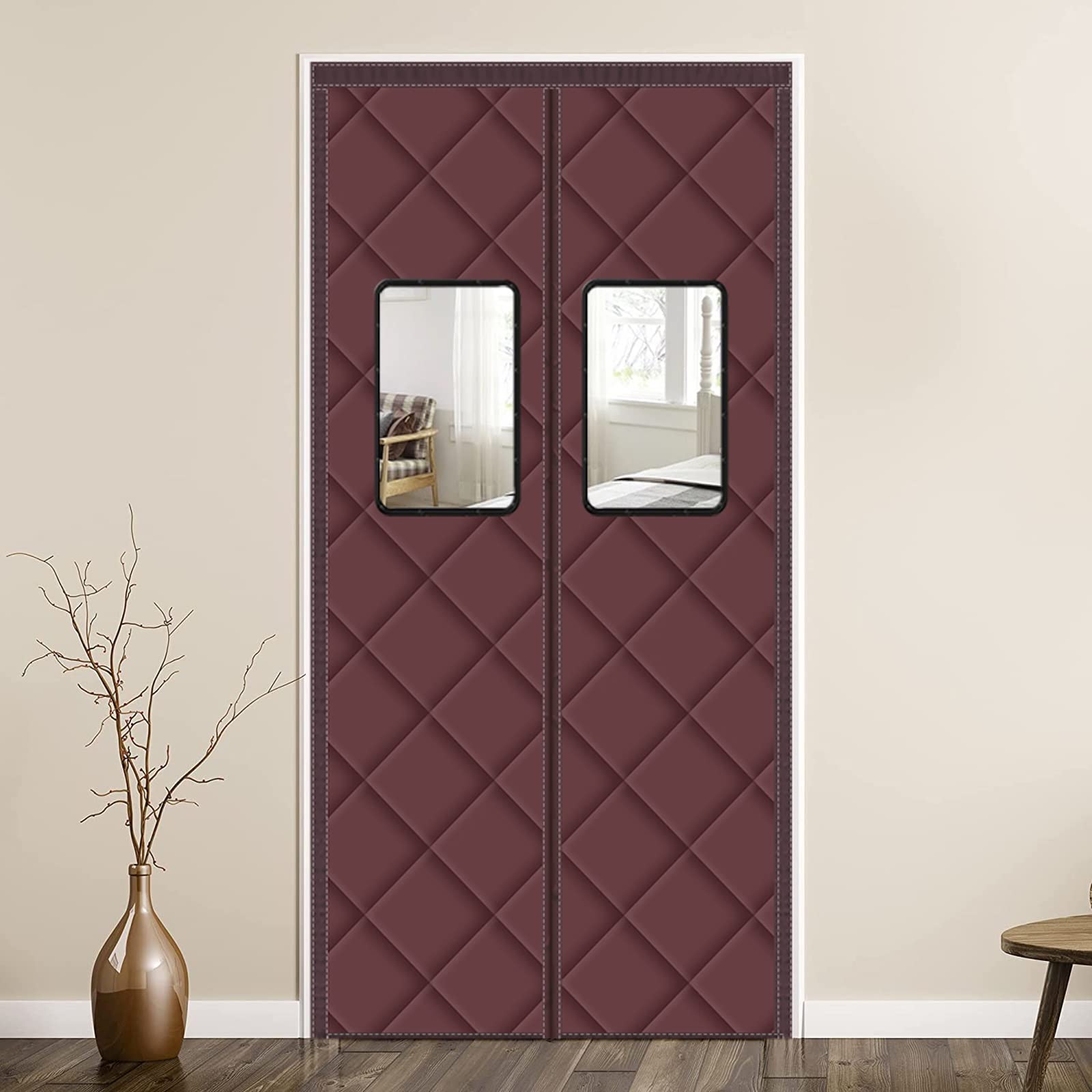 Thermo-Sichtschutztür Mit Magnet - Energieeffiziente Windschutz Für Balkon & Terrasse