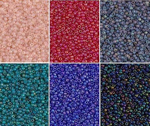 Matte AB Colors - 6 Color Mix Miyuki Round Rocaille Seed Beads Size 11/0, Each in 2