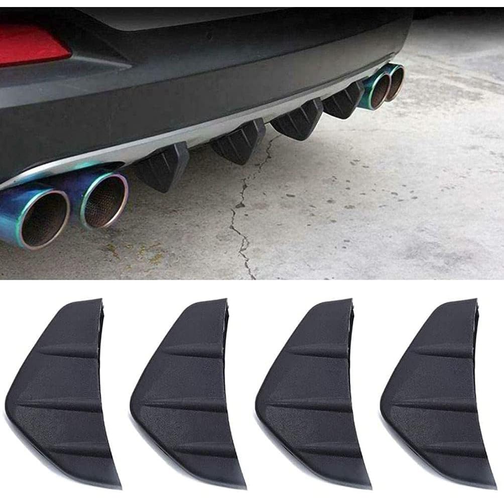 MYRFCSA 4PCS Car Shark Fin Wing Spoiler, for Peugeot 208 II/Allure Auto Ecole/Roadtrip/208 GT 2019-2023 2024+ Triangular Rear Lip Splitter Anti-Crash Protector Auto Decoration Spoiler