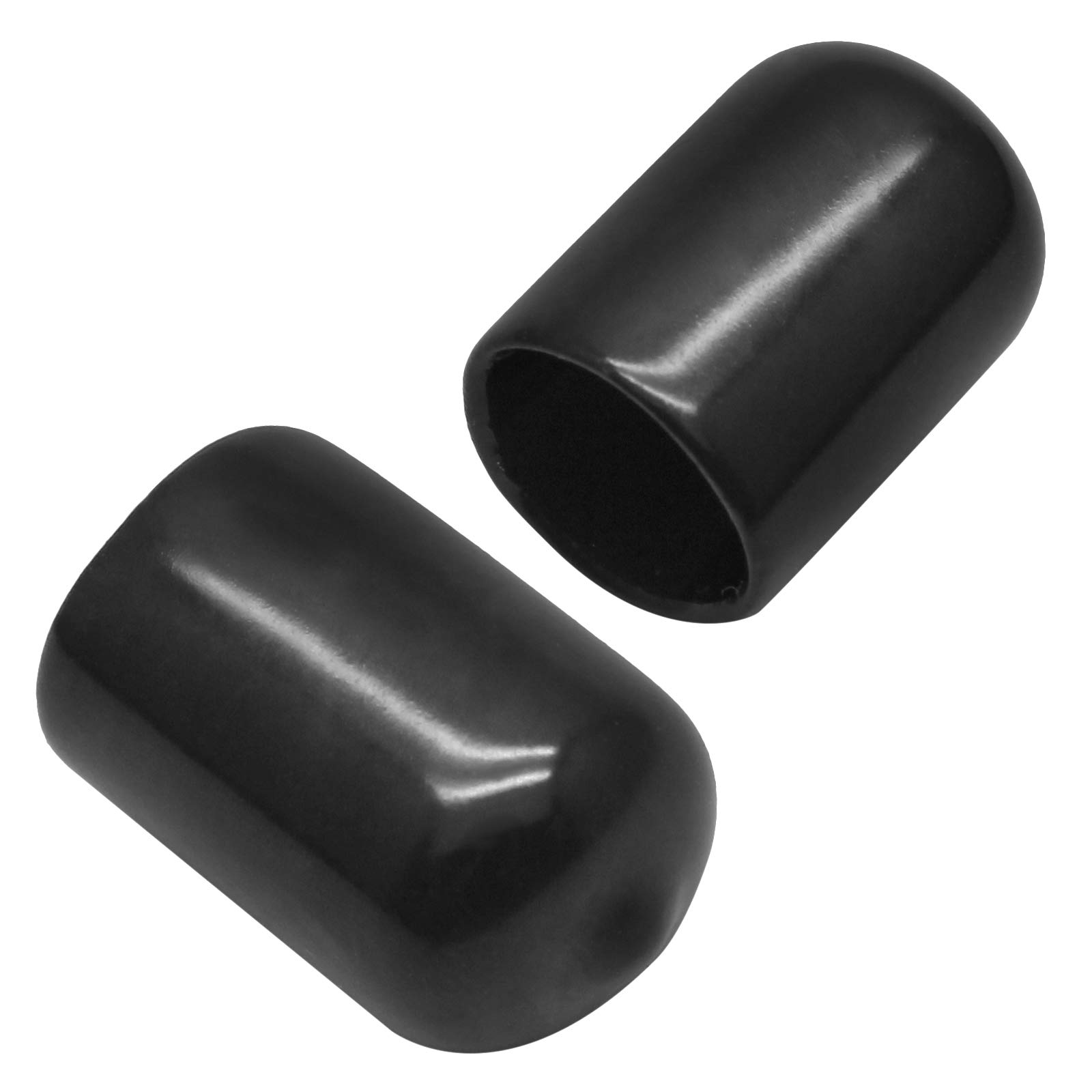 Bonsicoky 120 szt. okrągłych gumowych zaślepek 9/16" (14 mm) winylowe elastyczne ochraniacze gwintów, czarne zaślepki do metalowych rur