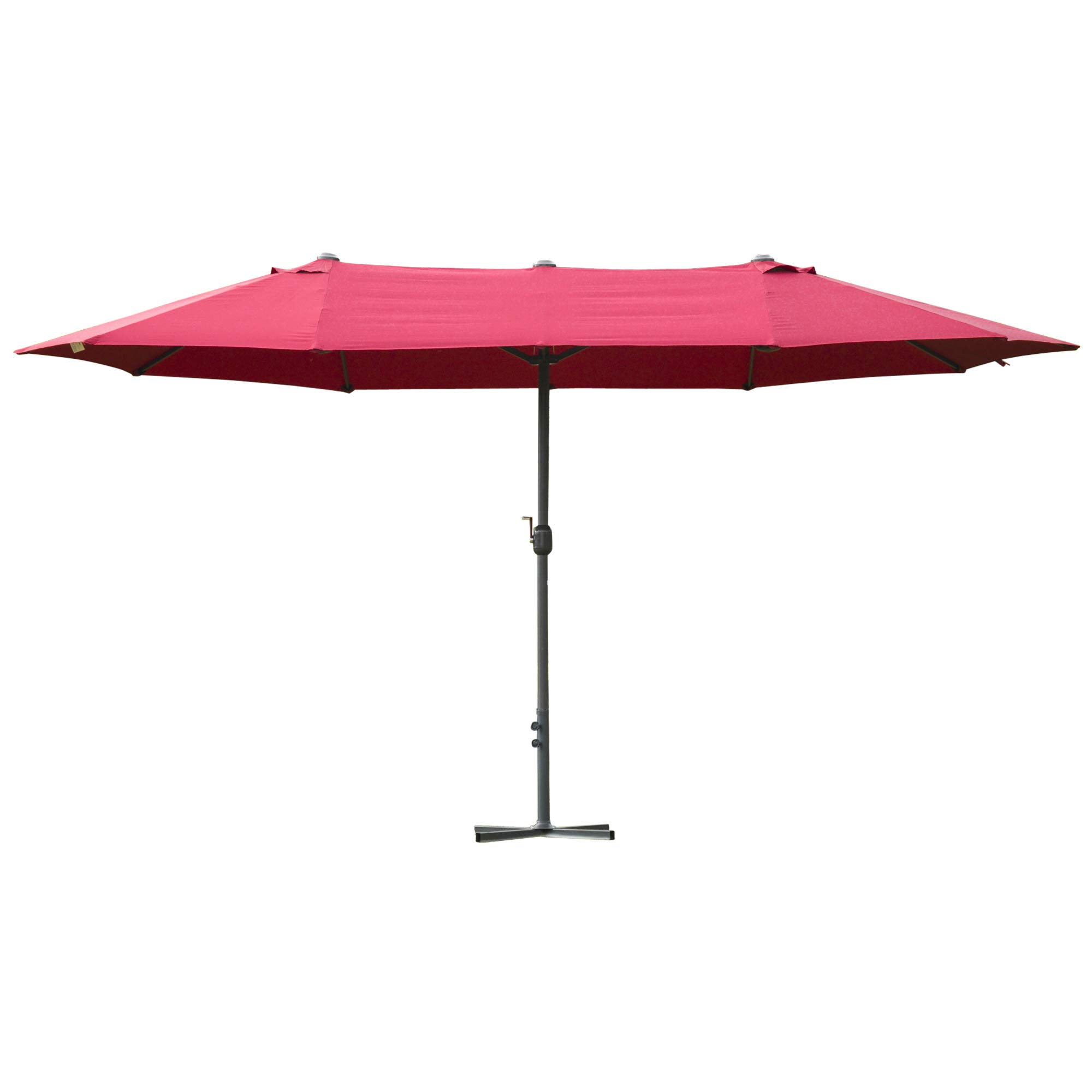 Outsunny 4.6m Garden Parasol Double-Sided Sun Umbrella Patio Market Shelter Canopy Shade Outdoor with Cross Base