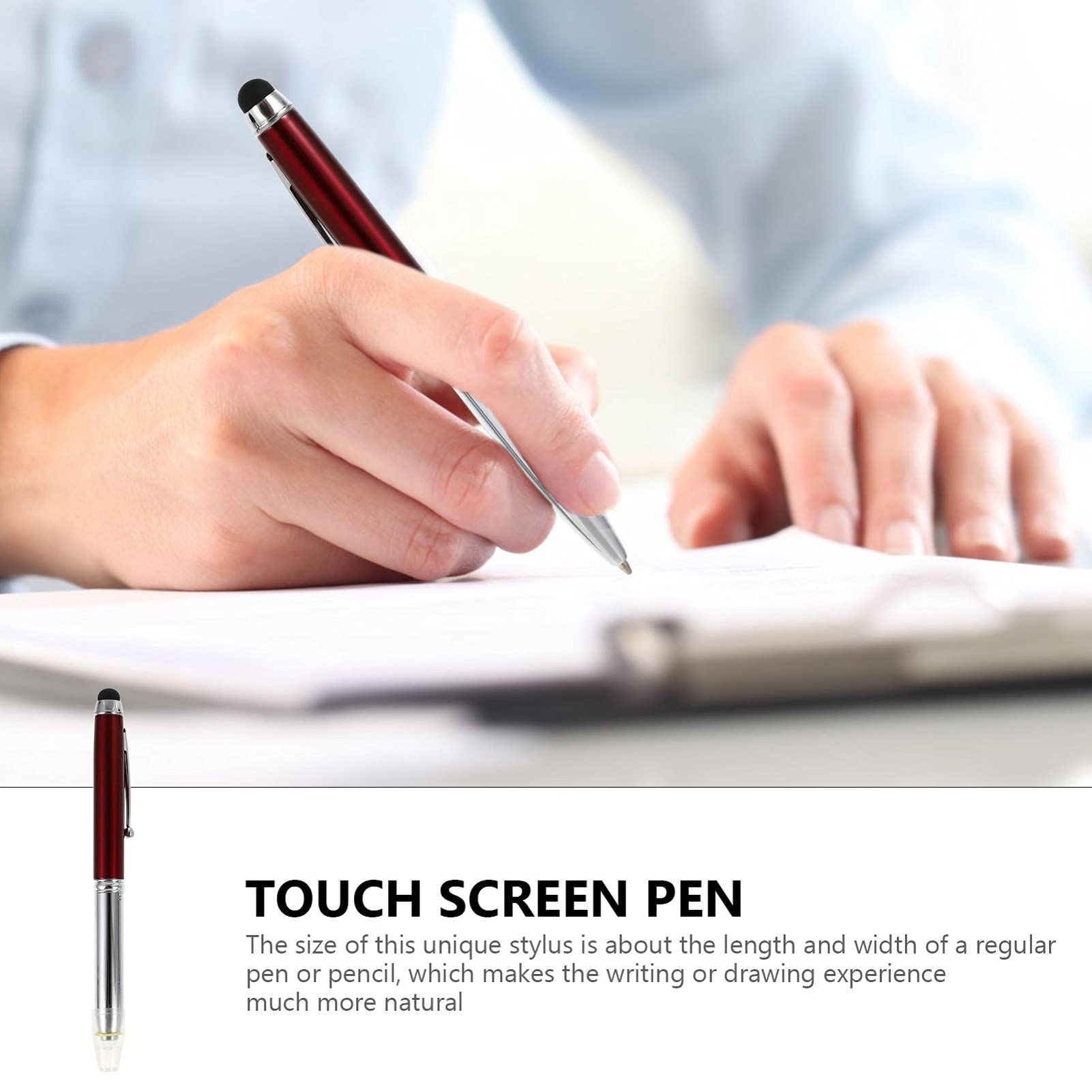 Touchscreen Pens 10 Pezzi in Acciaio e Plastica con LED Nero | Festa Scuola Decor, Penna Digitale per Tablet e Smartphone, Pennini per Touch Screen