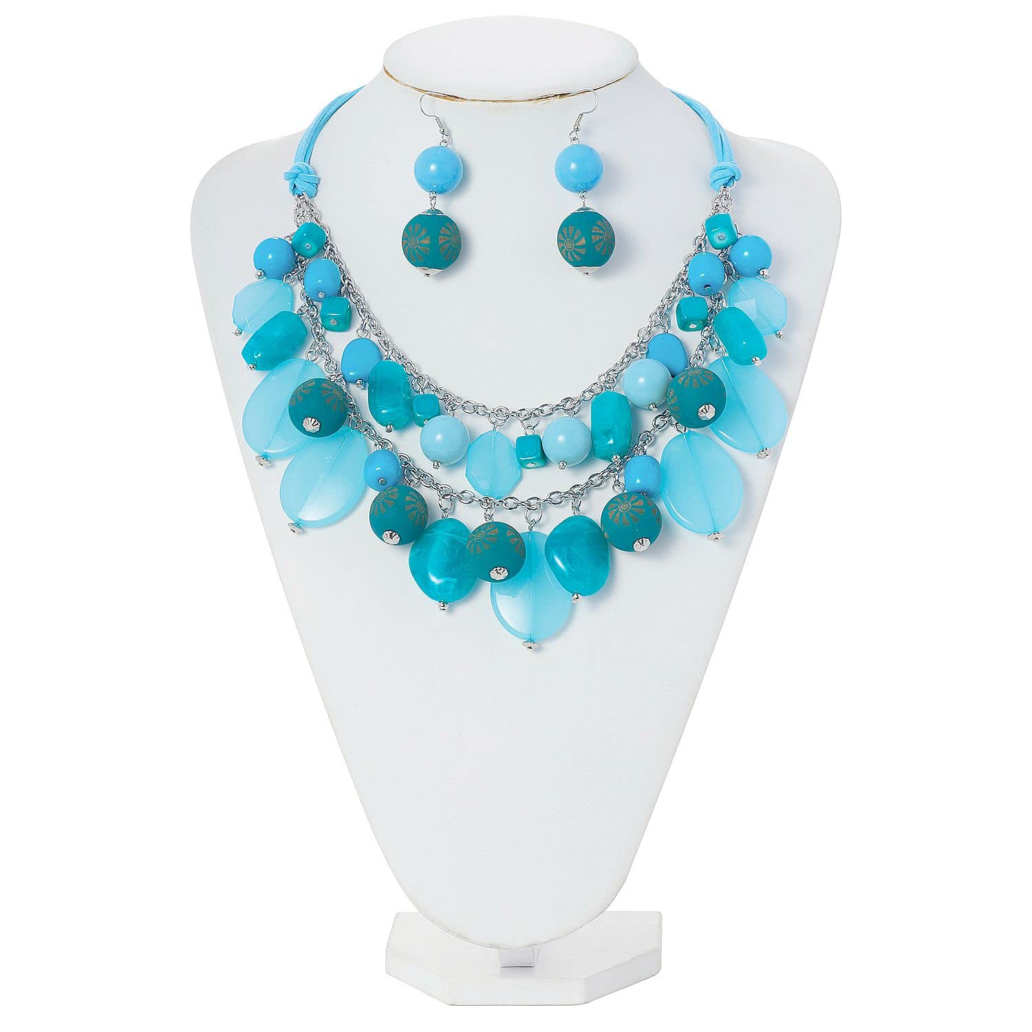 Bocar JEWELRY Collana a 2 strati con perline grosse alla moda, idea regalo da donna Standard, Nessuna pietra preziosa(NK-10619)