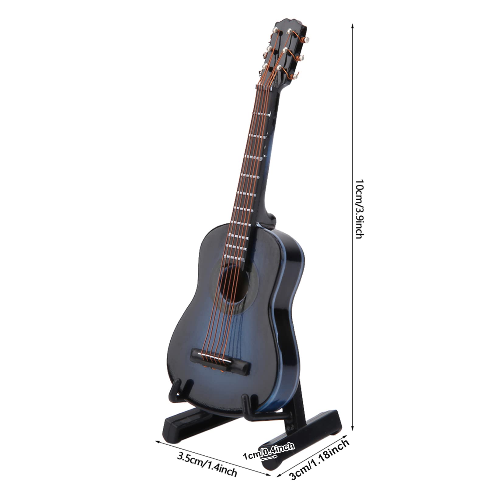 Mini Guitarra De Madera Con Soporte Y Estuche – Adorno Para Casa De Muñecas O Escritorio, Ideal Para Regalar, 10 O 14 Cm, Varios Colores