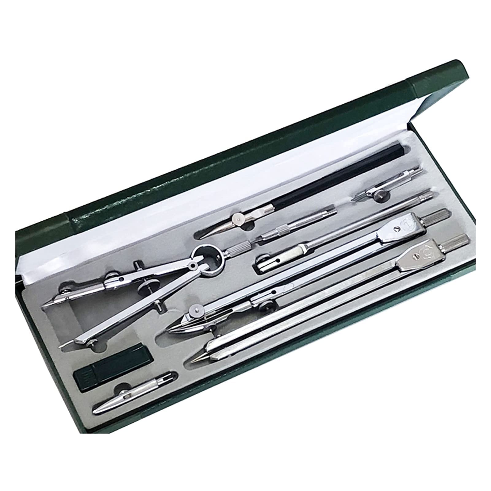 Lijbn Math Geometry Kit Set Geometry Kit 9 Pieces Of Drawing Instruments Mechanical Construction Engineering Design Professional Drawing Compass Tools Geometry Kit