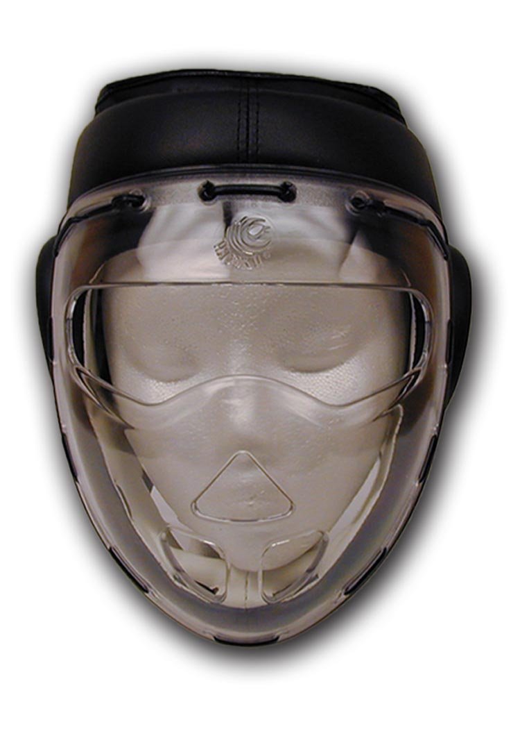 Woldorf Head Gear Clear Plexiglass Cage Leather (Black, Large)