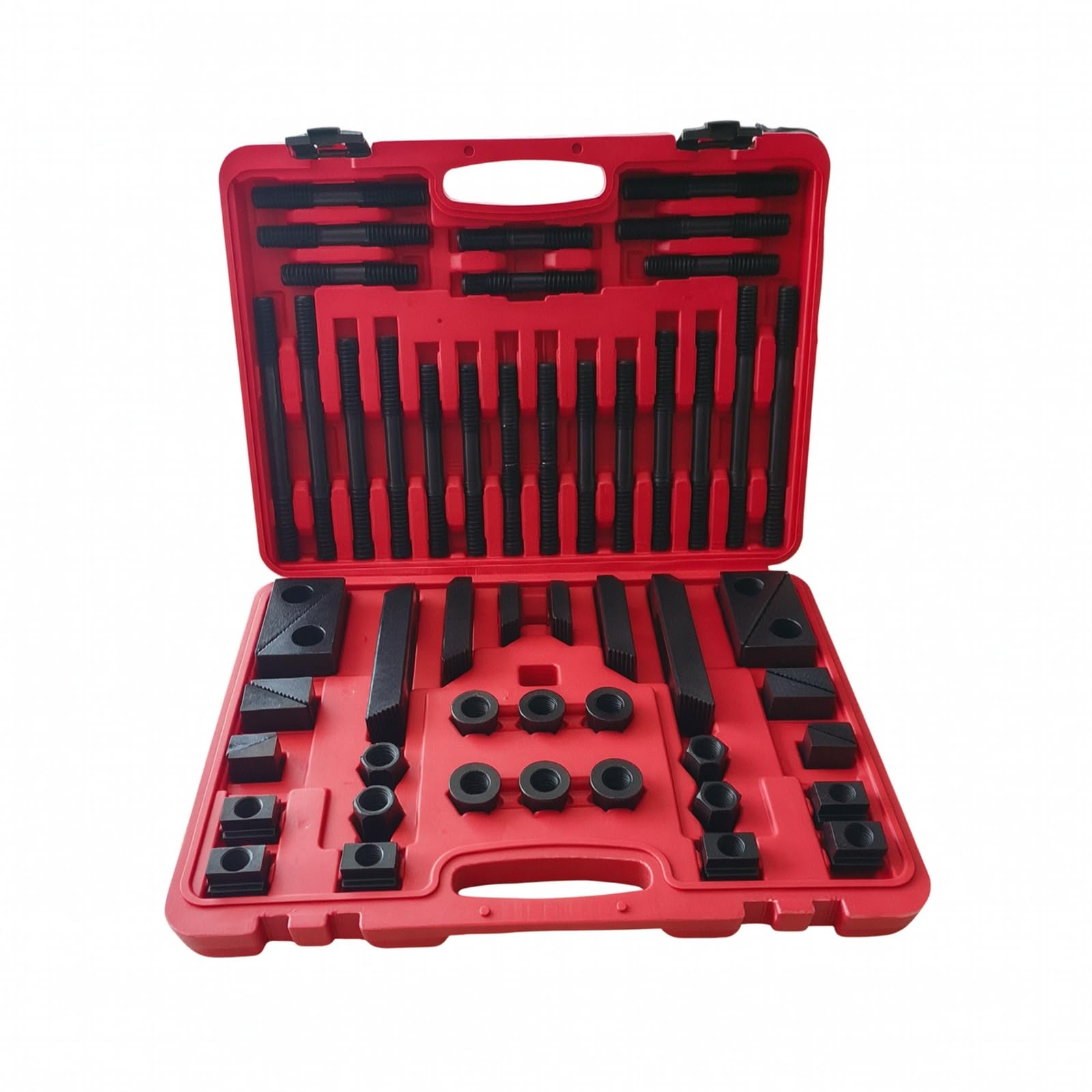TISHITA 58 Stück Kompakt CNC-Spannset | Tragbar Systemkoff, Fed-Spannzange, Robuste Metallkomponenten, Spannzangenfutt, für Wkstatt, Zspanungsmechanik, M16