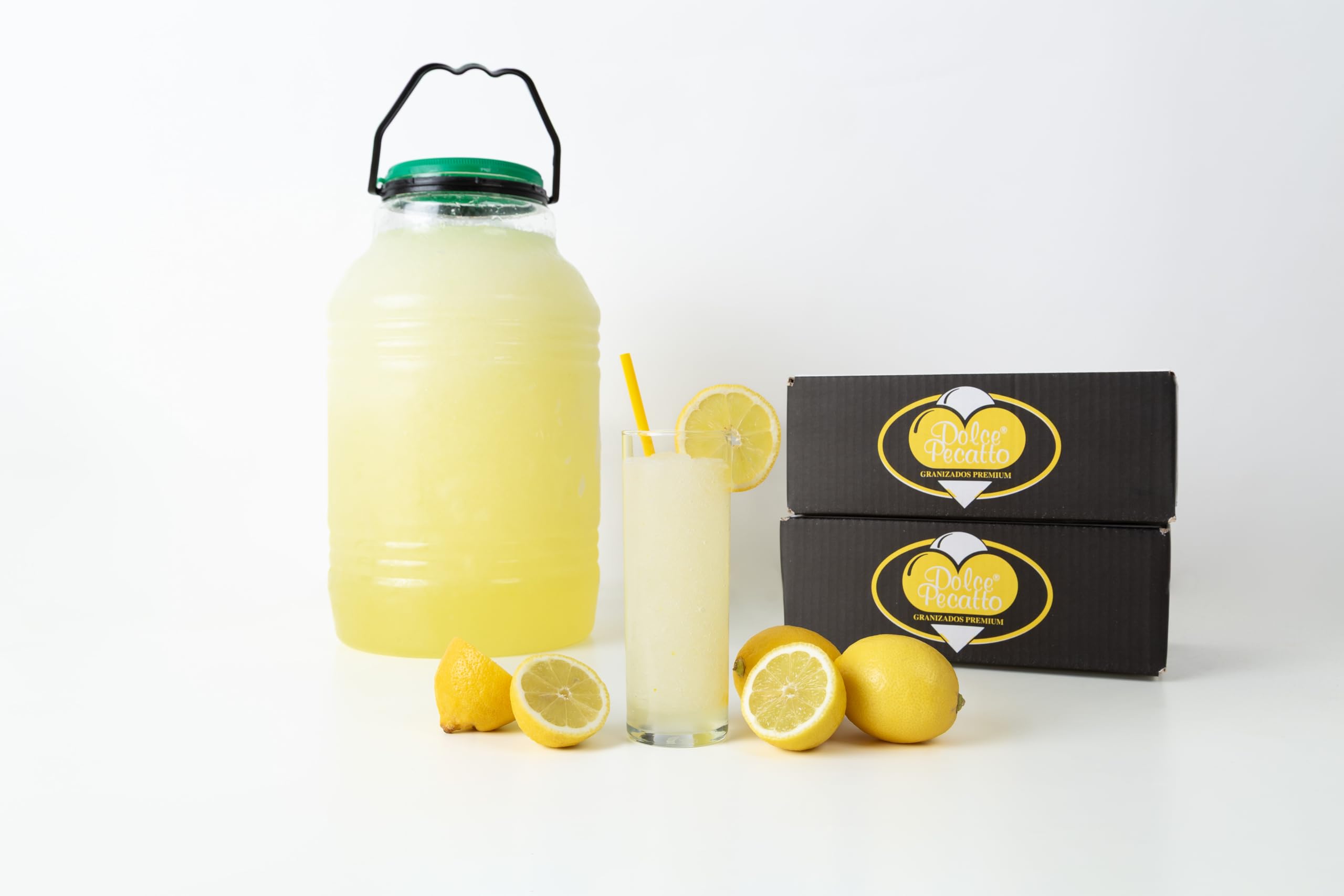 Caja de preparado concentrado para granizado sabor limón 10 unidades 100 litros "DOLCE PECATTO"