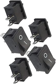 Aexit 5 Pcs Wall Switches SPST On/Off Momentary Off Rocker Switch AC Dimmer Switches 250V/6A 125V/10A