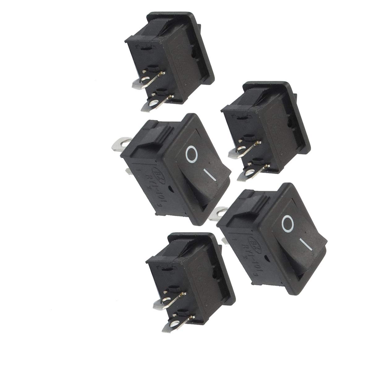 POWTAXBJGD 5 Pcs Wall Switches SPST On/Off Momentary Off Rocker Switch AC Dimmer Switches 250V/6A 125V/10A