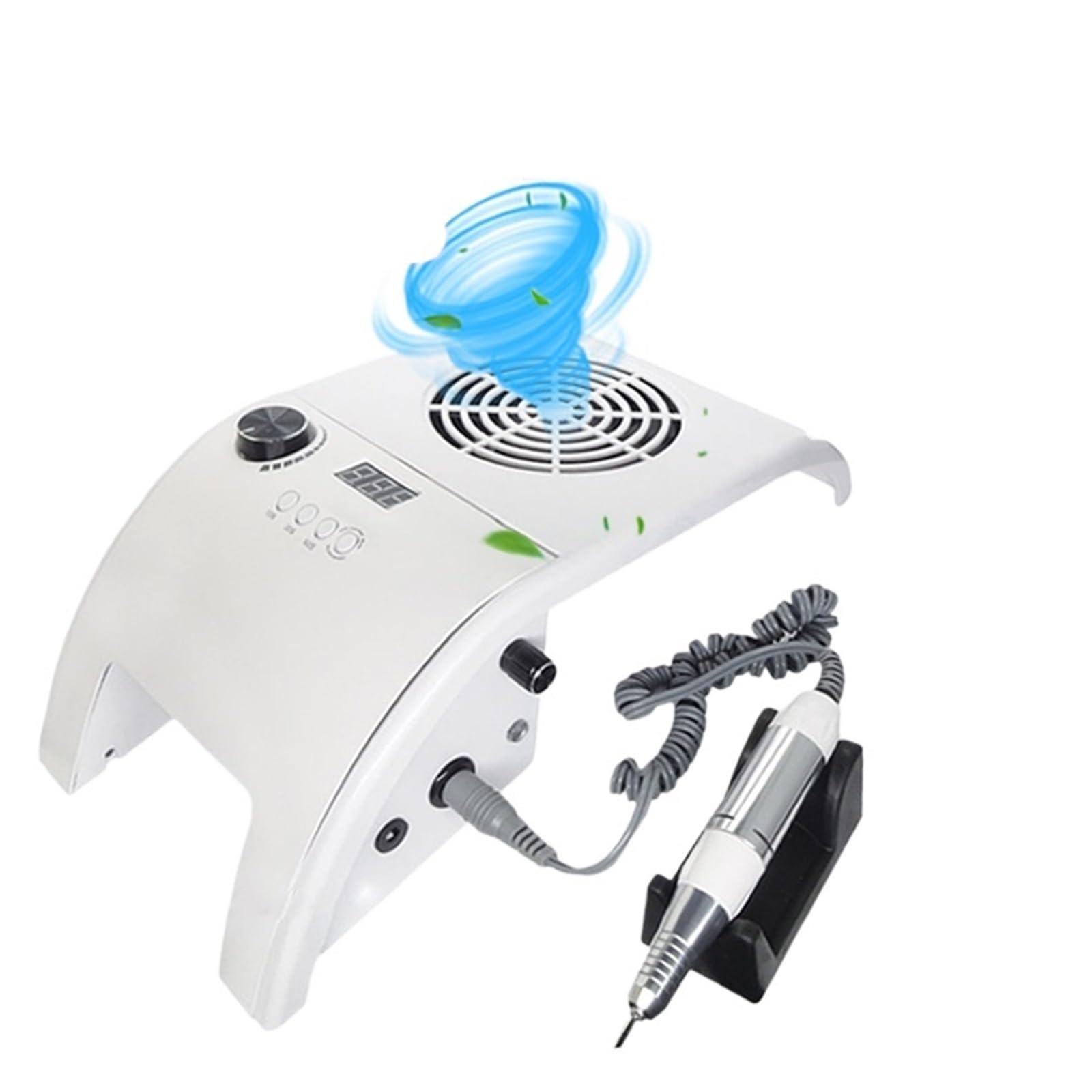 Máquina de manicura profesional 3 en 1, potente aspiradora, lámpara uñas LED UV 80W, secado rápido todo el esmalte, juego brocas