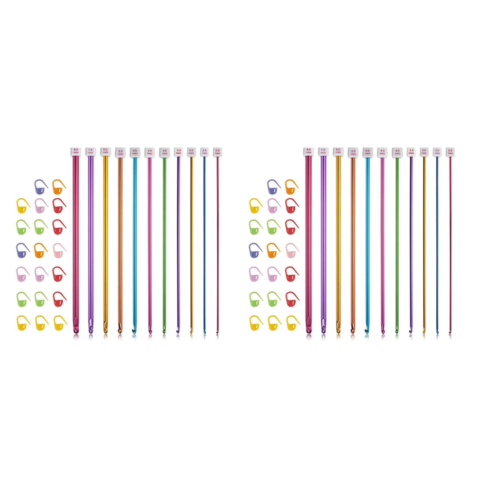 Hndhbfgrt Tunisian Crochet Hooks Set,22 Packs Tunisian Crochet Hook Afghan Aluminum Crochet Needle(2mm to 8mm)