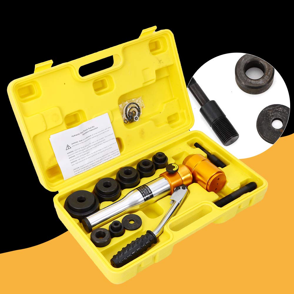 Hydraulische Platte Stanzrohr Werkzeug Hydraulische Blechlocher Satz Hydraulik Metall Stanzen Stahlplatte Puncher 22.5-60.8mm Lochschneider Punch Blechstanze Stanzlocher Stanzrohr Kit 90kn