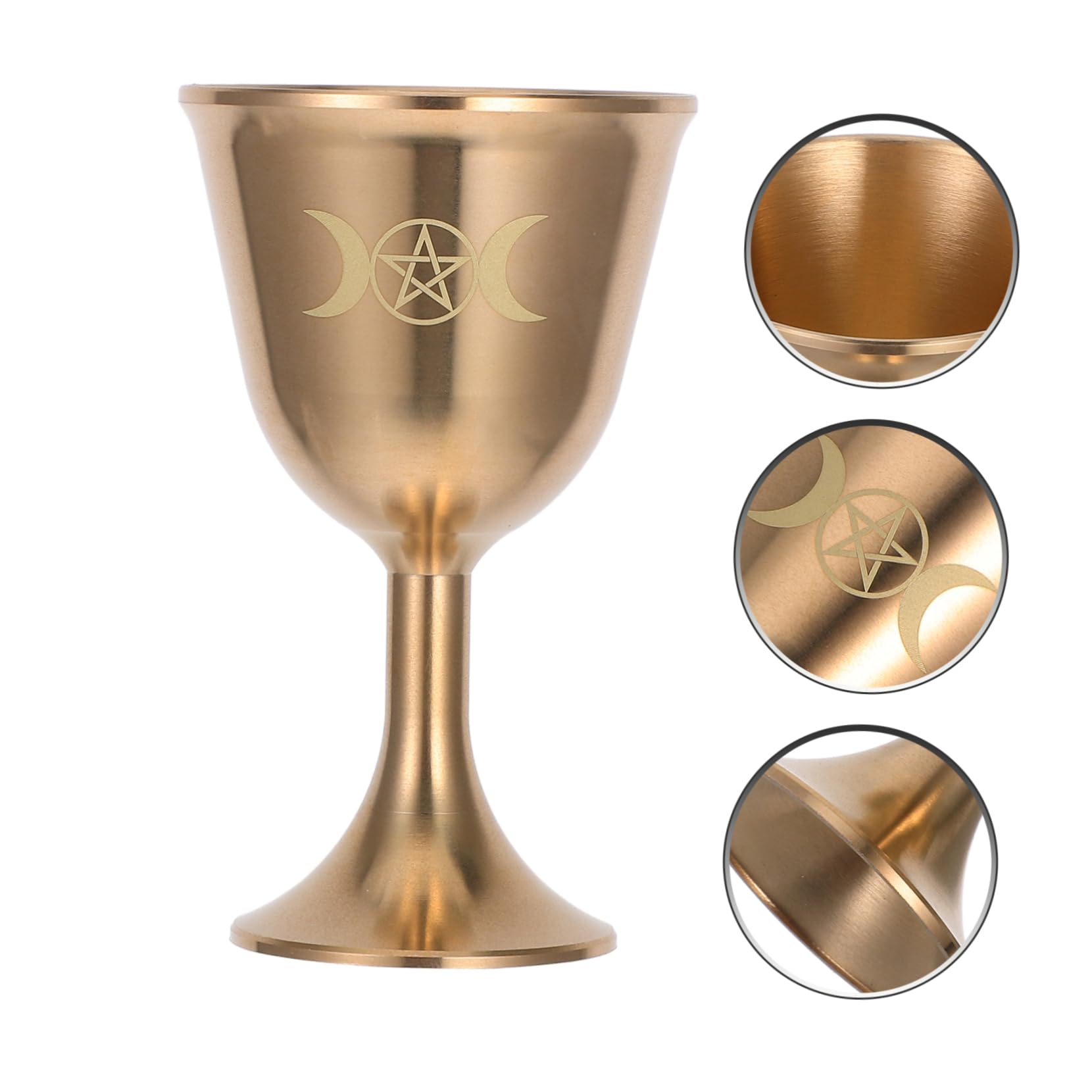 Cabilock 4 Piezas Copa De Latón Elegante Copa Para Bebidas Decoración De Copas Copas De Latón Antiguas Vasos De Cobre Para Beber Decoración De La Taza De Agua Taza Para Beber Cobre Dorado