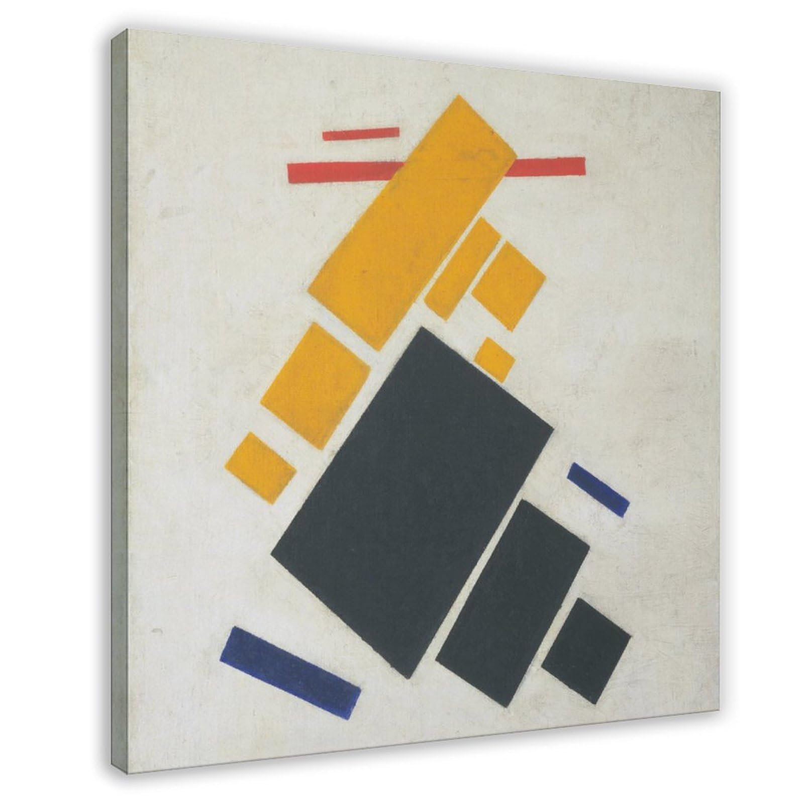 WCYB Suprematist Composition Airplane Flying by Kazimir Malevich Prints Posters Canvas Deco Paintings Wall Art For Office Frame 28" L X 28" W