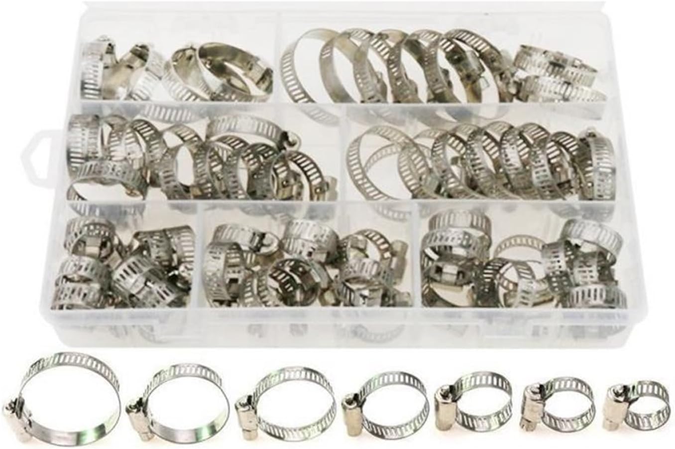 Amazon ホースクランプ、ジュビリークリップ、 60個/箱80個マルチサイズ8mm38mmステンレス鋼フープクランプホースクランプ