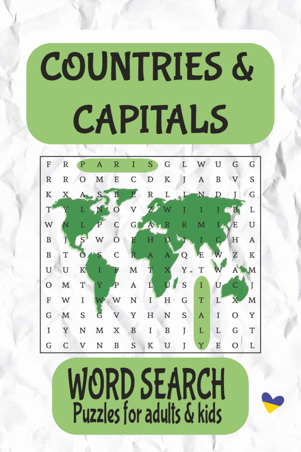 Countries & Capitals Word Search Puzzles: 55puzzles, Countries & Capitals , 6x9inches , 110 pages, gift for adults & kids.
