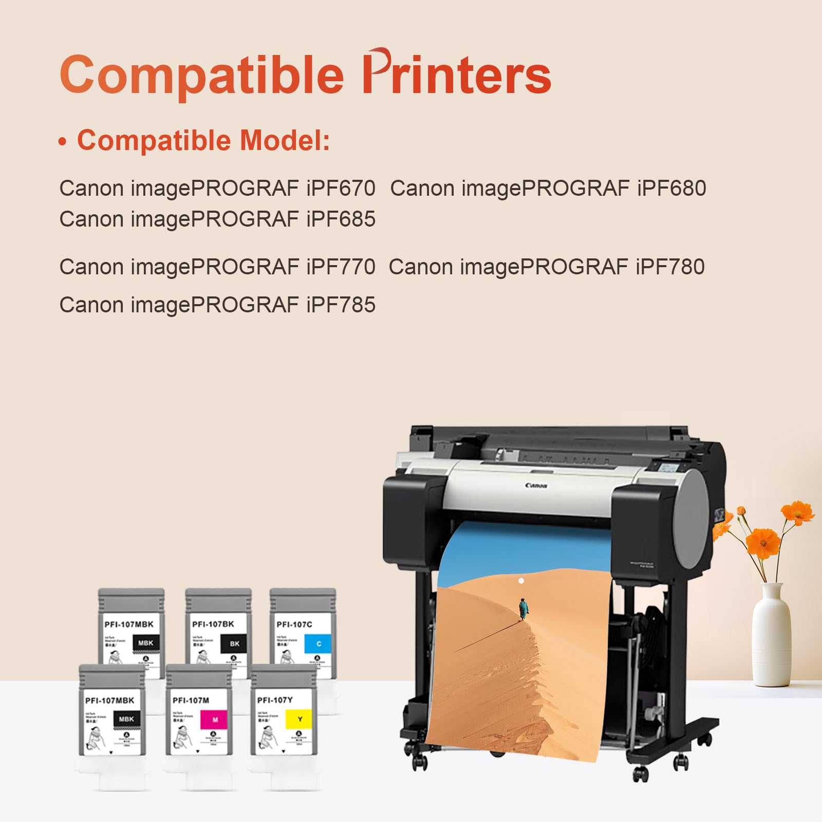 Amazon.com: INK+ 6Pcs Ink Cartridges Replacement for Canon PFI-107