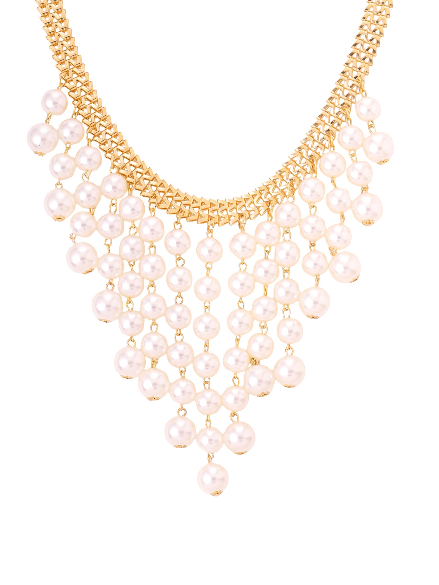 Pearl Necklace for Women High End Pearl Collection Multi-Layer Tassel Pearl Beads Collar Choker Necklace for Women and Girl's