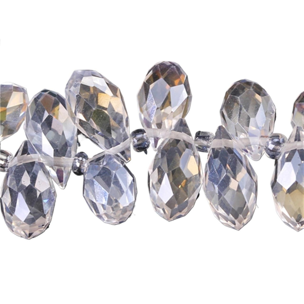 JINFEUGE 50Pcs Austrian Clear Teardrop Crystal Beads,for Jewelry Making Earrings Women DIY Perles Briolette Faceted Glass Beads/Z003Ab_8*13.0Mm 50Pcs