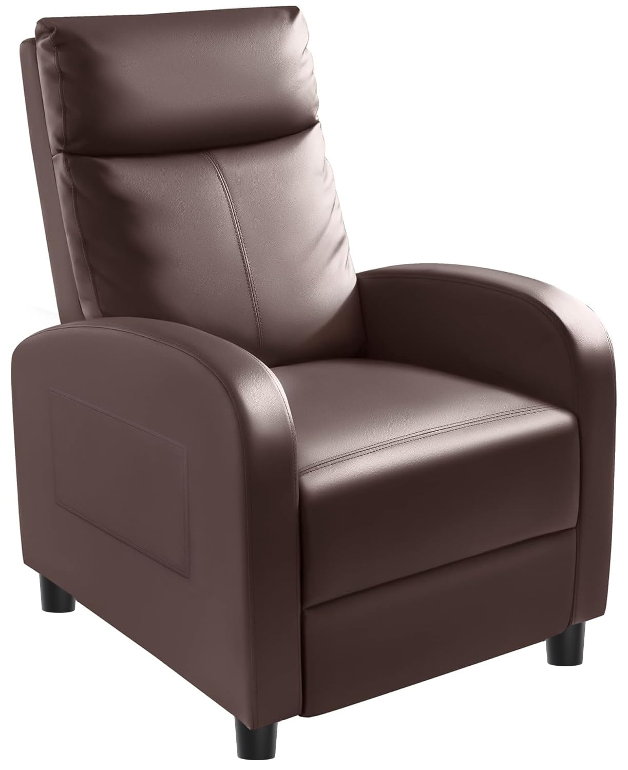 Recliner Chair Padded Seat Pu Leather for Living Room Single Sofa Recliner Modern Recliner Seat Club Chair Home Theater Seating Auburn Brown, Homall_recliner_Brown, Faux Leather