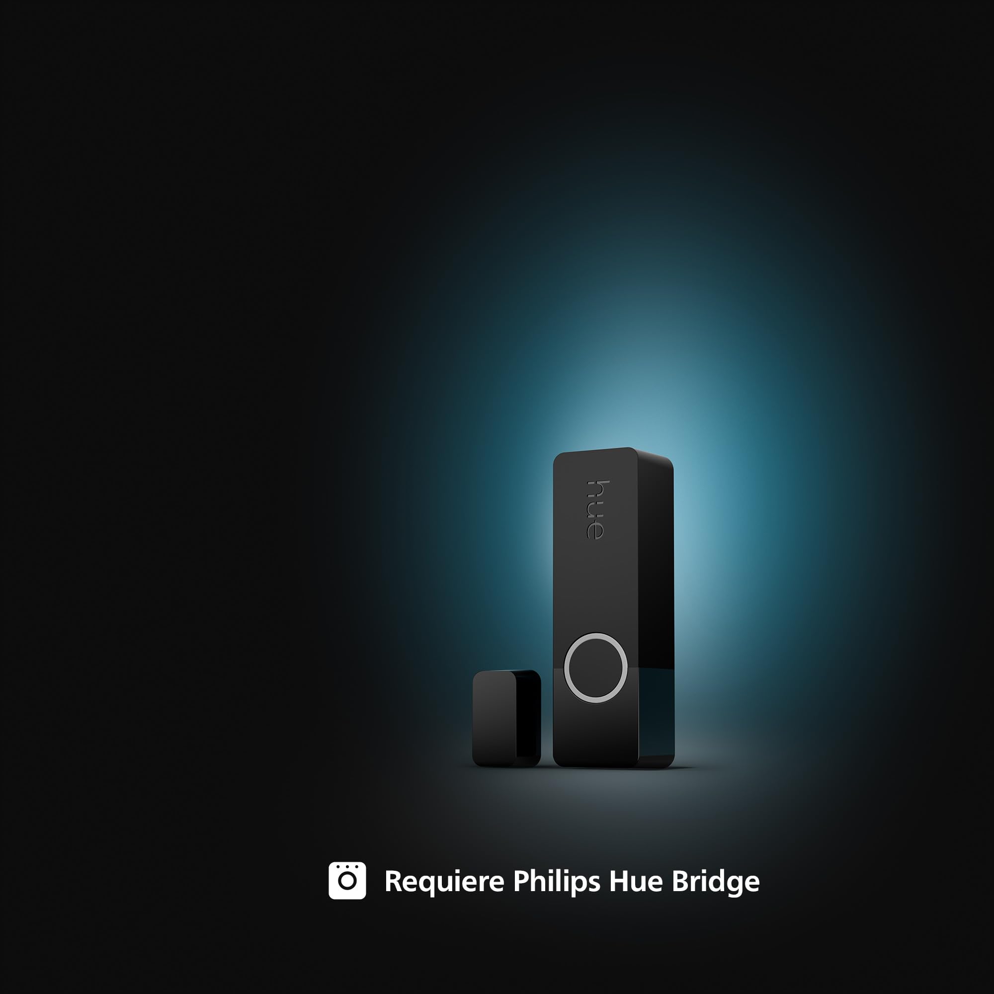 Philips Hue Secure - Sensor de Contacto Inteligente para Puertas y Ventanas (Color Negro), fácil de Instalar, Control de Vigilancia y Luz Inteligente con Solo una App (Requiere Bridge)