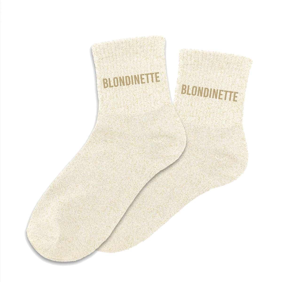 STC Chaussettes paillettes blondinette, Beige, 36/​42