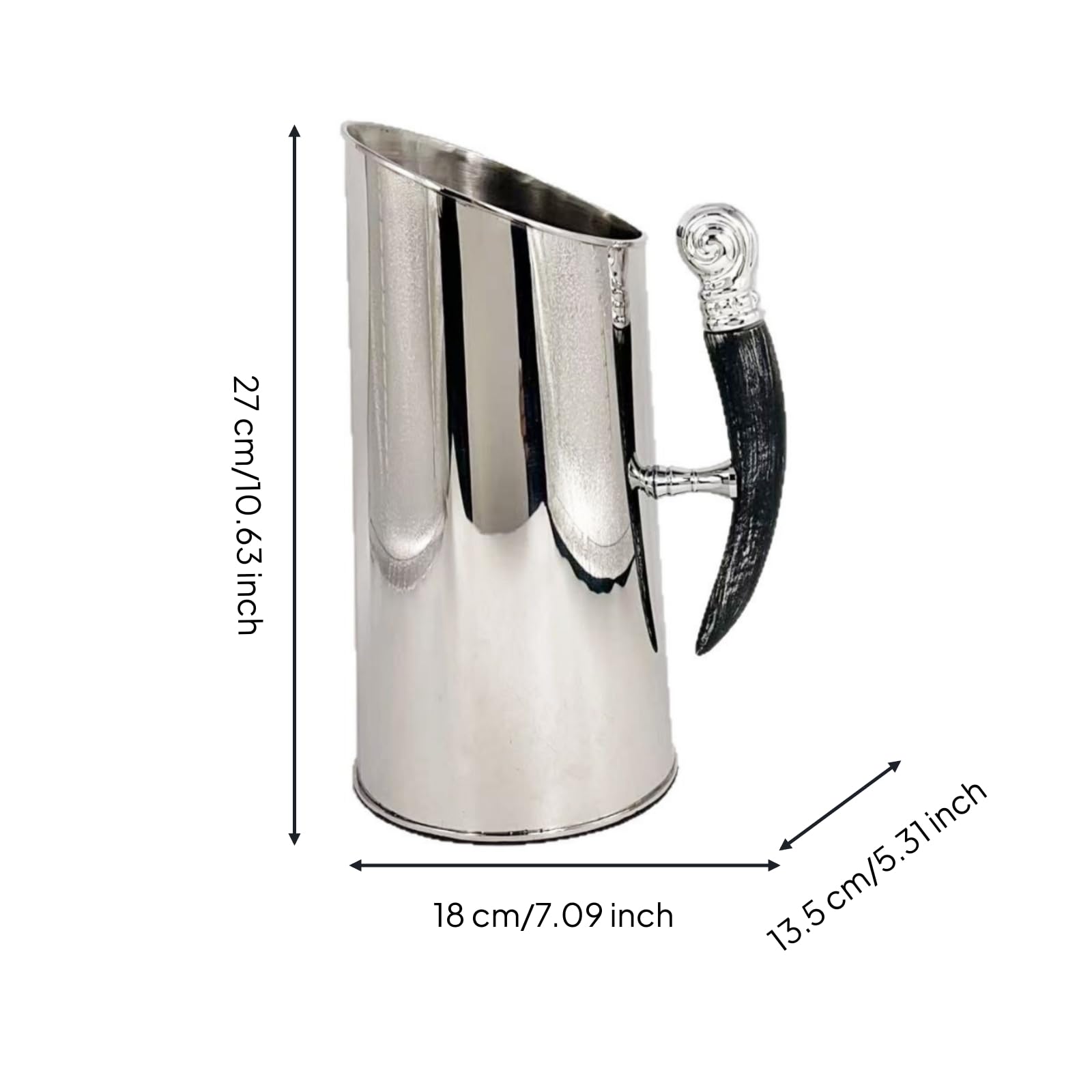 Seau à Glace INOX Seau à Glaçons Décoratif Bac à Glace avec Poignée pour Bar