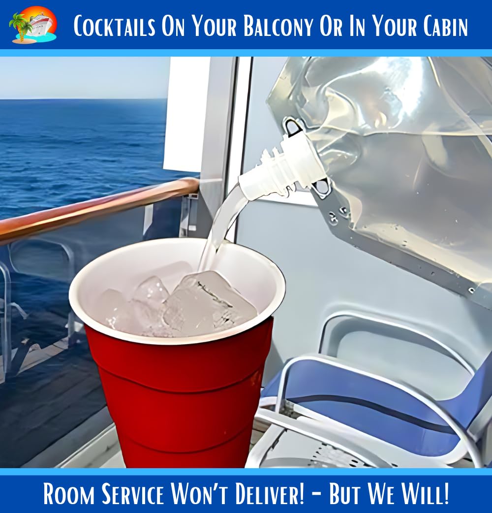 Cruise Runners Hidden Alcohol Flask for Liquor Rum Runners for Cruise Plastic Disguised Containers Smuggle Booze 6x32 oz. 2x8oz